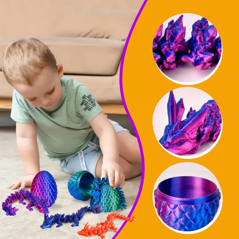 3D Printed Dragon Egg & Crystal Dragon Set (4 Count)