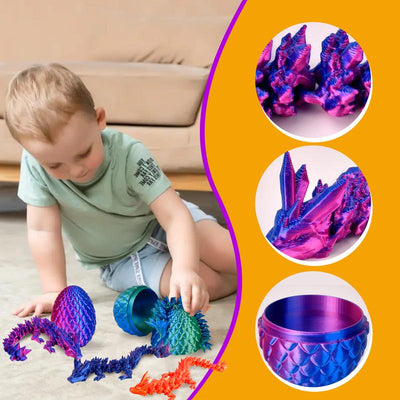 3D Printed Dragon Egg & Crystal Dragon Set (4 Count)